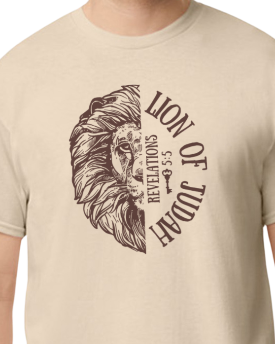 Lion of Judah T-shirt - 50/50 Blend - Unisex - Sand