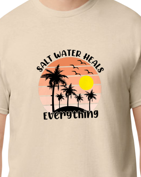 Saltwater heals everything t-shirt - 50/50 blend - unisex