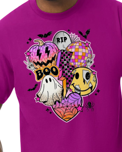 Get Groovy with this trendy neon halloween design!