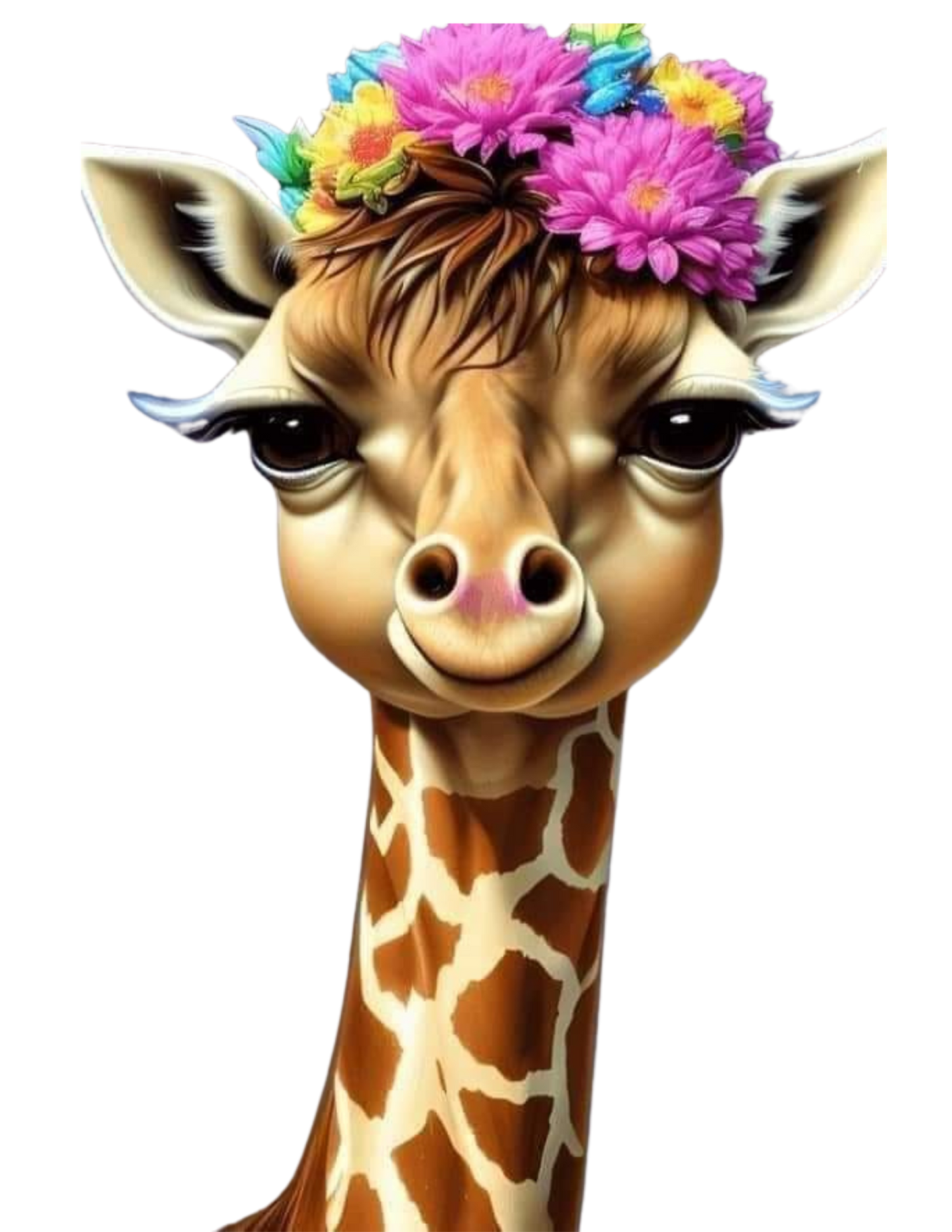 Flowers and Giraffe T-shirt