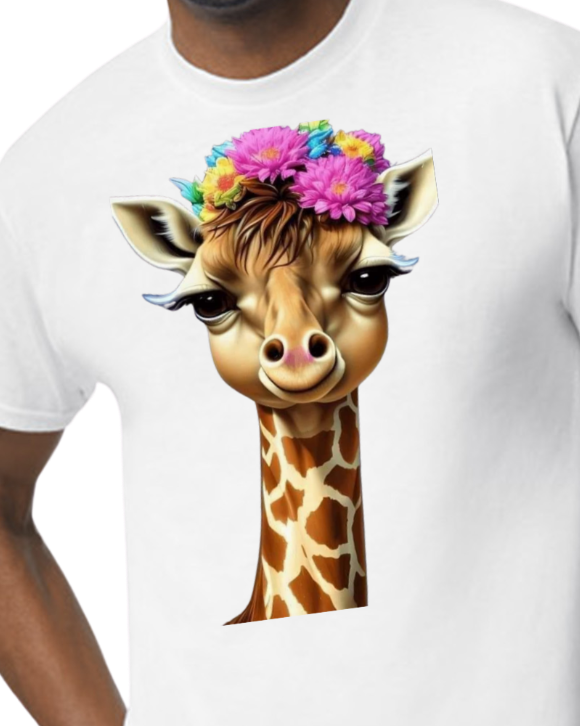 Flowers and Giraffe T-shirt