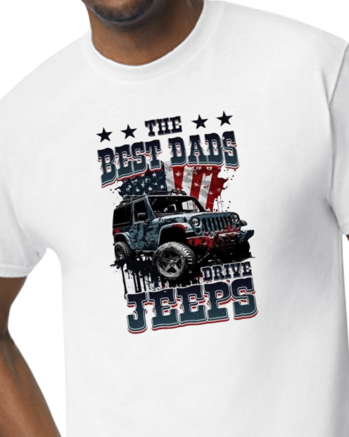 Best Dads Drive Jeeps t-shirt - 50/50 Blend