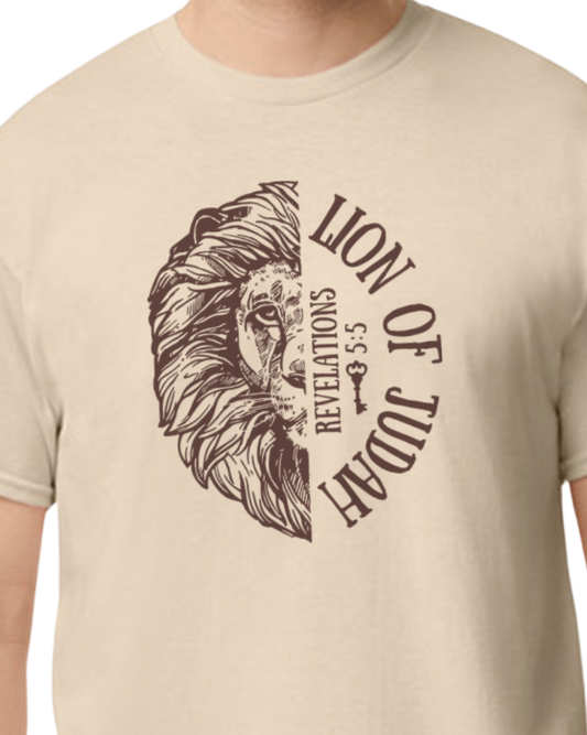 Lion of Judah T-shirt - 50/50 Blend - Unisex - Sand