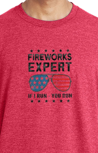 Fireworks Expert - Patriotic - 50/50 Blend - Unisex t-shirt
