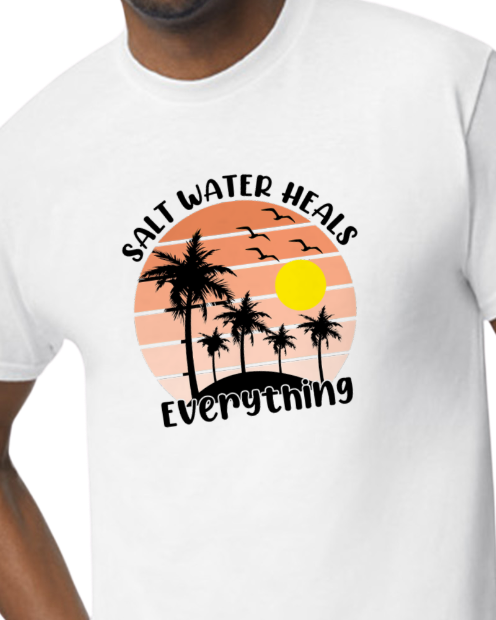 Saltwater heals everything t-shirt - 50/50 blend - unisex