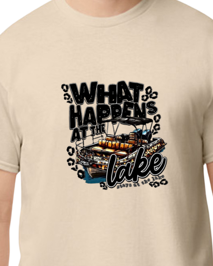 What happens at the lake stays at the lake T-shirt - 50/50 Blend