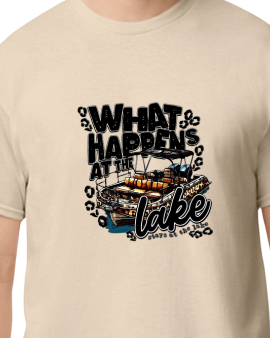 What happens at the lake stays at the lake T-shirt - 50/50 Blend