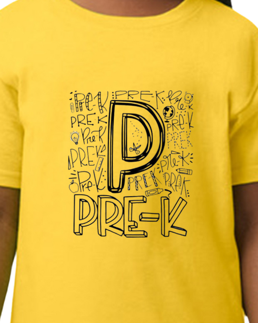 PRE K - T-shirt design 1 - cotton/Poly - back to school collection