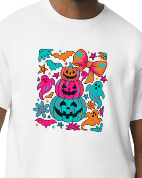 Neon Pumpkins T-shirt - Great for any occasion!