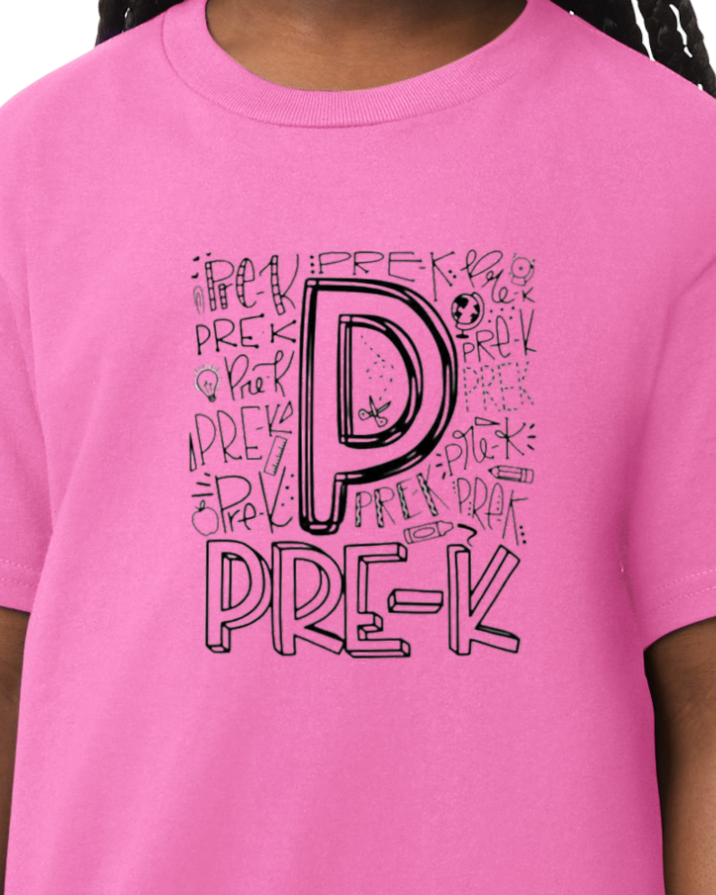PRE K - T-shirt design 1 - cotton/Poly - back to school collection