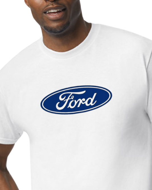 Ford T-shirt - white t-shirt no pocket  Blue logo