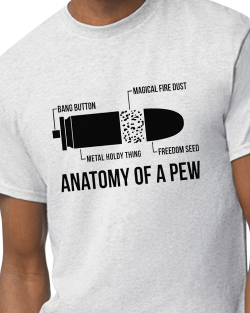Anatomy of a Pew Design - Ash Grey - 50/50 Blend - Unisex