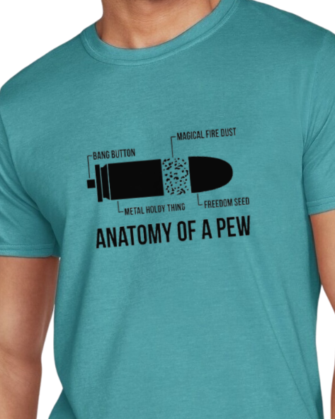 Anatomy of a Pew Design - Ash Grey - 50/50 Blend - Unisex