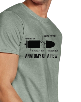 Anatomy of a Pew Design - Ash Grey - 50/50 Blend - Unisex