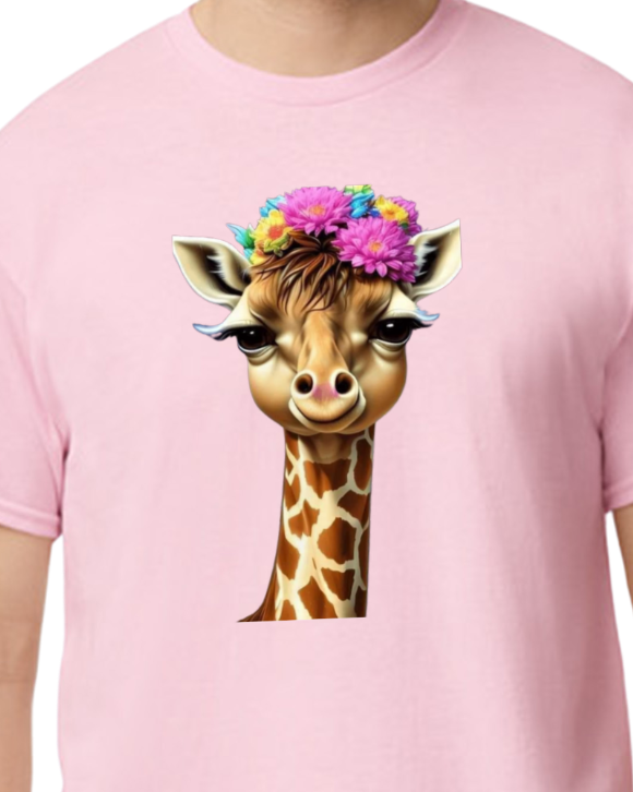 Flowers and Giraffe T-shirt
