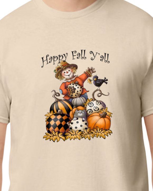 Happy Fall Y'all - solid color - 50/50 blend - unisex
