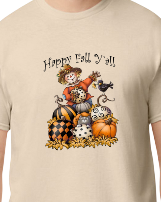 Happy Fall Y'all - solid color - 50/50 blend - unisex