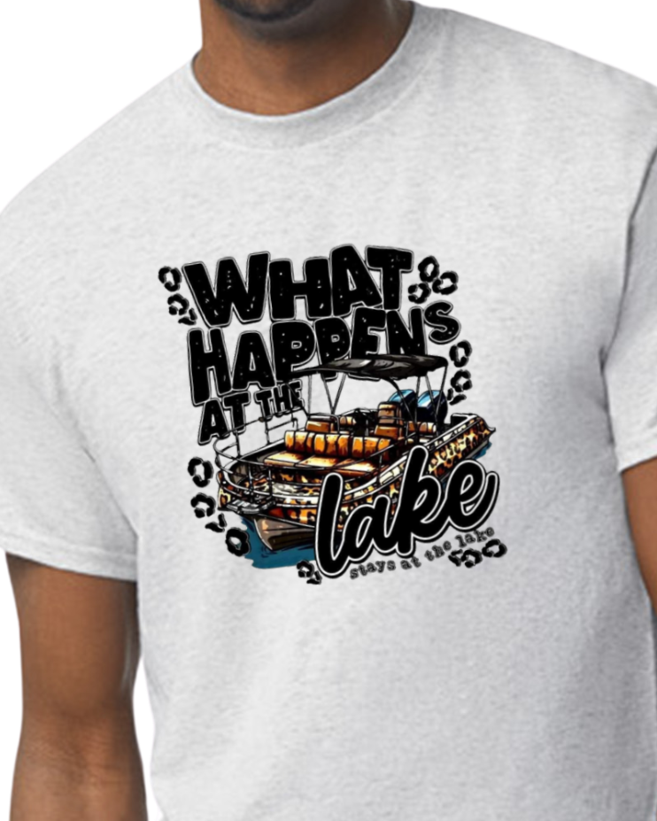 What happens at the lake stays at the lake T-shirt - 50/50 Blend